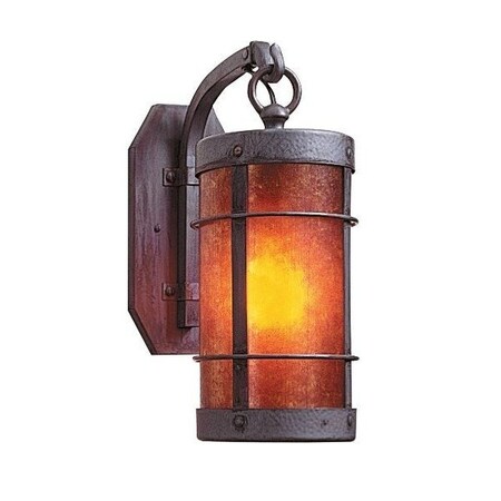 Arroyo Craftsman 9" Valencia Wall Mount - No Roof, Rustic Brown, Off White Glass VB-9NROF-RB